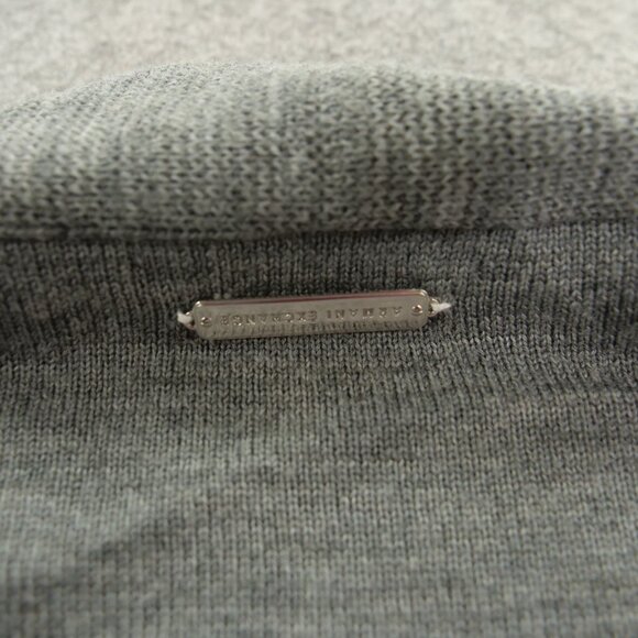 AX Armani Exchange Cardigan Sweater Womens Medium Gray Wool Leather - Picture 13 of 16